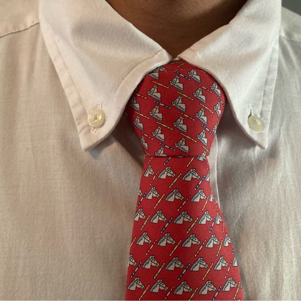 Red Hermes Horse tie